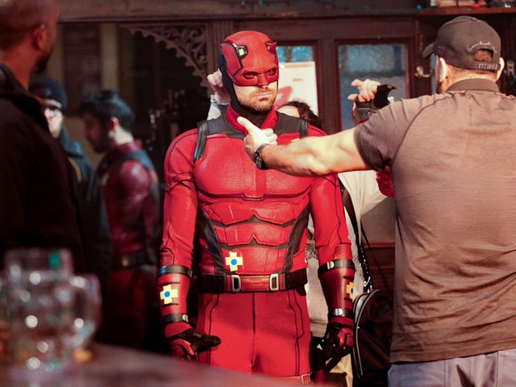 Charlie Cox on the set of ‘DAREDEVIL