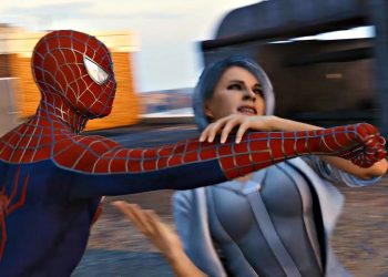 silver sable and spiderman fight