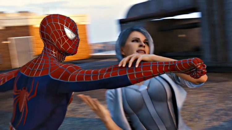 silver sable and spiderman fight