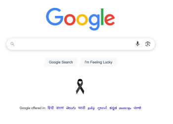 Google Displays Black Ribbon on Homepage in Response to Air India Flight AI171 Crash